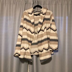 Tan and black pattern Maurices hooded shrug in size medium